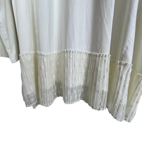 LOGO‎ Layers by Lori Goldstein Ivory Tunic XL Mesh Hem Pockets Fairy Ethereal - Picture 2 of 6
